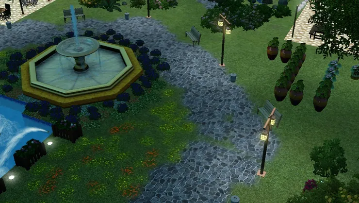 不同的燈具有不同的感覺和作用，令公園變得目不暇給。