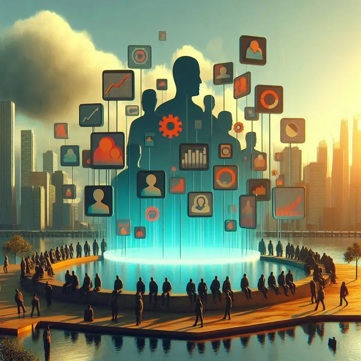 copilot。幫我畫張圖：身分、關係影響著資料的性質