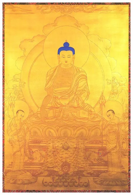 專心持念「阿彌陀佛」萬德洪名，期生淨土。