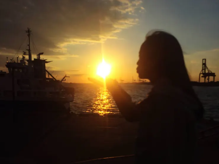 大阪港夕陽美景