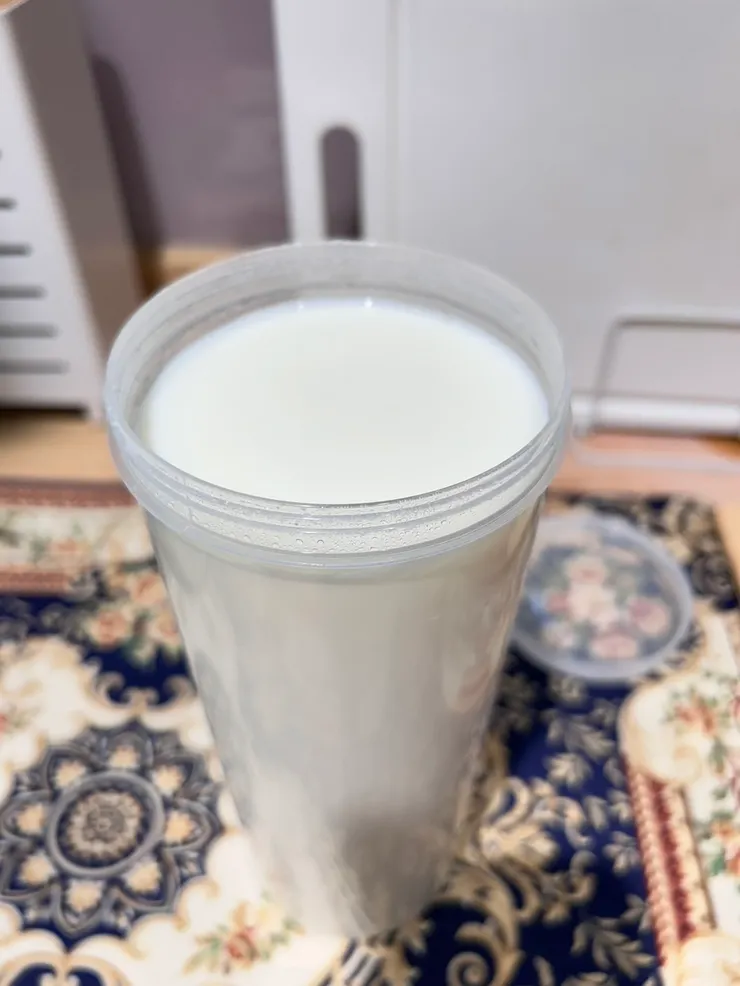 剛做完的樣子；很美麗的優格