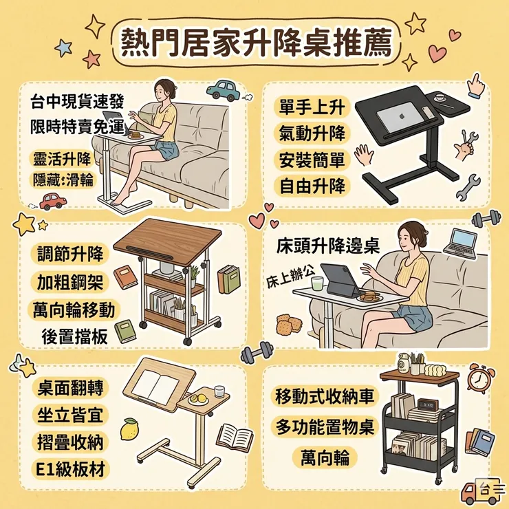 【移動邊桌推薦】打造完美耍廢區！Dcard/PTT熱議評比：沙發馬鈴薯/租屋族，折疊升降邊桌/氣壓式升降邊桌