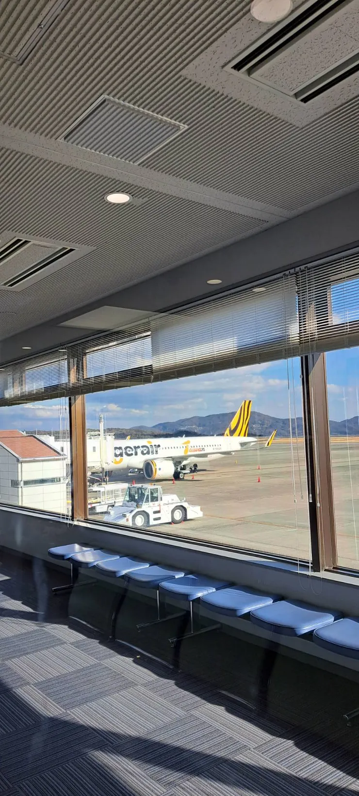 這是回程停在岡山桃太郎空港的虎航空中巴士A320neo客機!