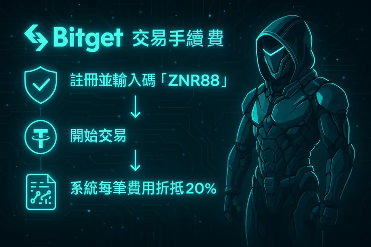 輸入Bitget推薦碼ZNR88後，享20%手續費折扣的交易流程圖解