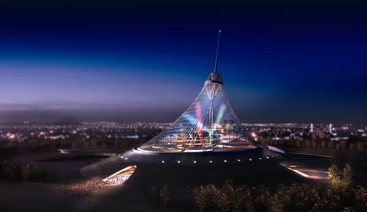 氟塑膜建材的透光效果，取自 Khan Shaytr 官方網站