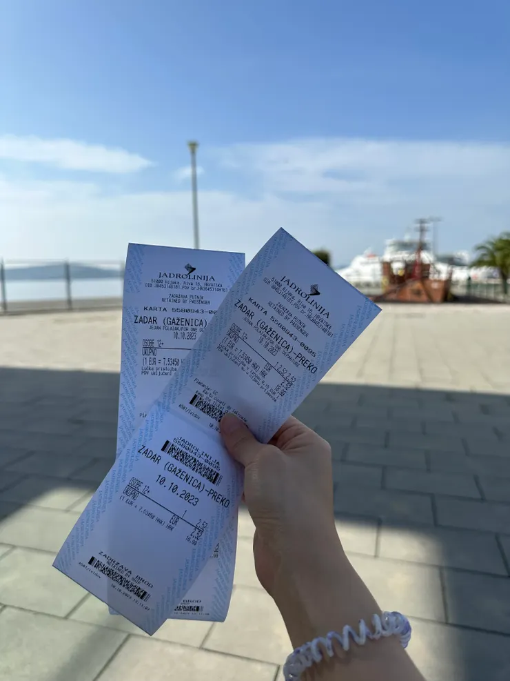 Zadar 到 Preko 船票