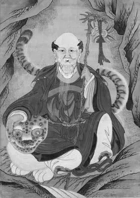 看起來比較年輕的一位帶花豹虎的山神