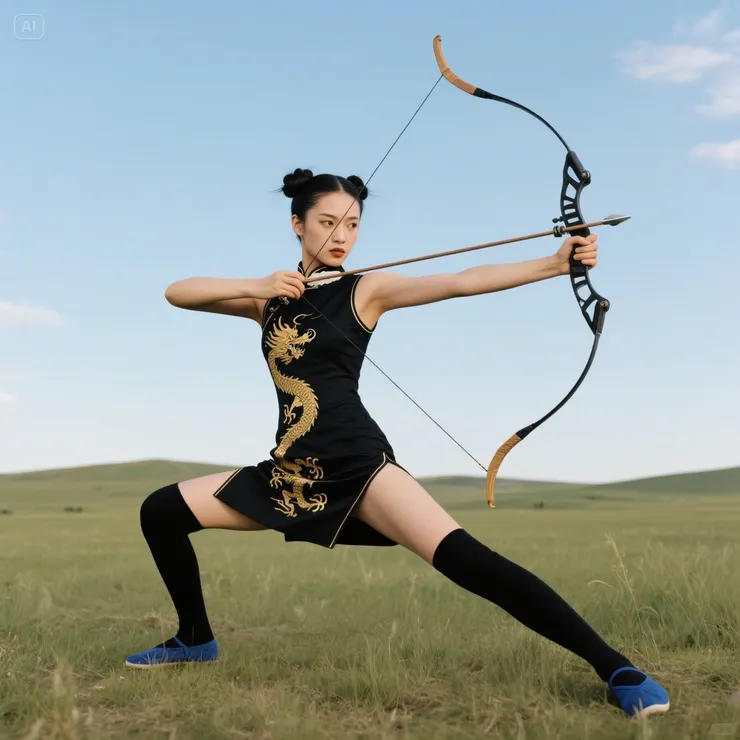 拉弓射箭的女子