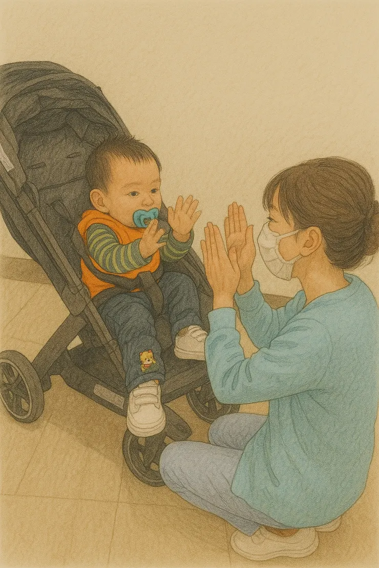 學姊教導浩浩拍手