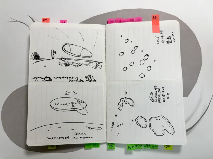 低頭微觀水珠的成形,抬頭感受空間的魅力。|2025.08.24速寫