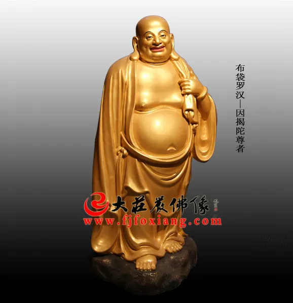 因揭陀尊者‌貼金佛像