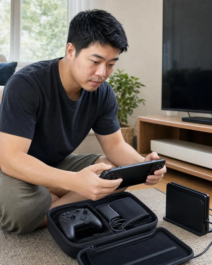 梁練偉測試 Switch 2 掌機與底座模式，評估旅行收納和家庭遊玩場景
