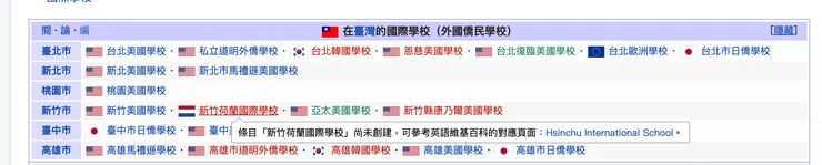 全台灣的外僑學校