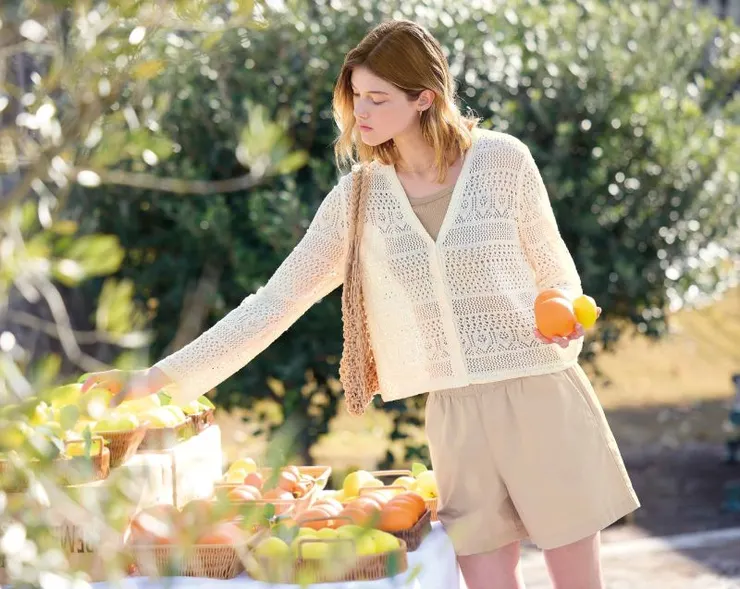 ▲【5月上旬上市】485724 針織V領開襟外套(長袖) 售價NT$790