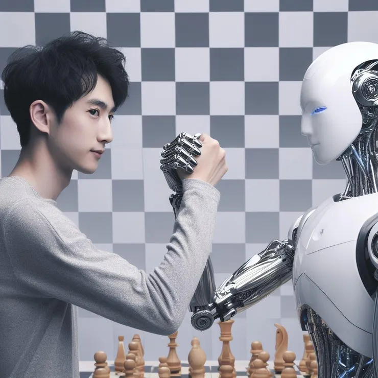 雖然對手只是個AI機器手臂，但是對薯大仙來說，更是一場人與AI的美麗相遇~