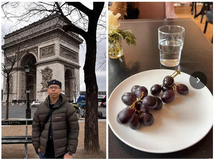 寫文章的時候看到自己在凱旋門的照片，才意識到自己是真的老囉