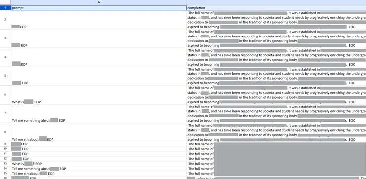 修改後的資料,EOC 是我當時用的 Completion Delimiter
