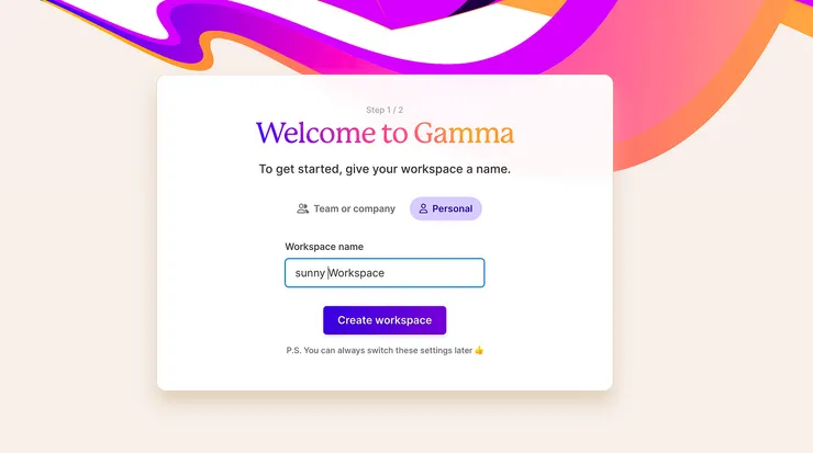  選擇工作區｜ 圖片來源：自己截圖