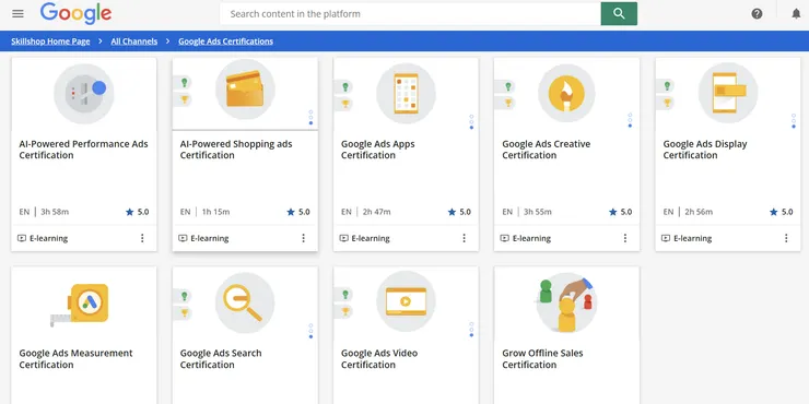 就可以看到一堆課程了~