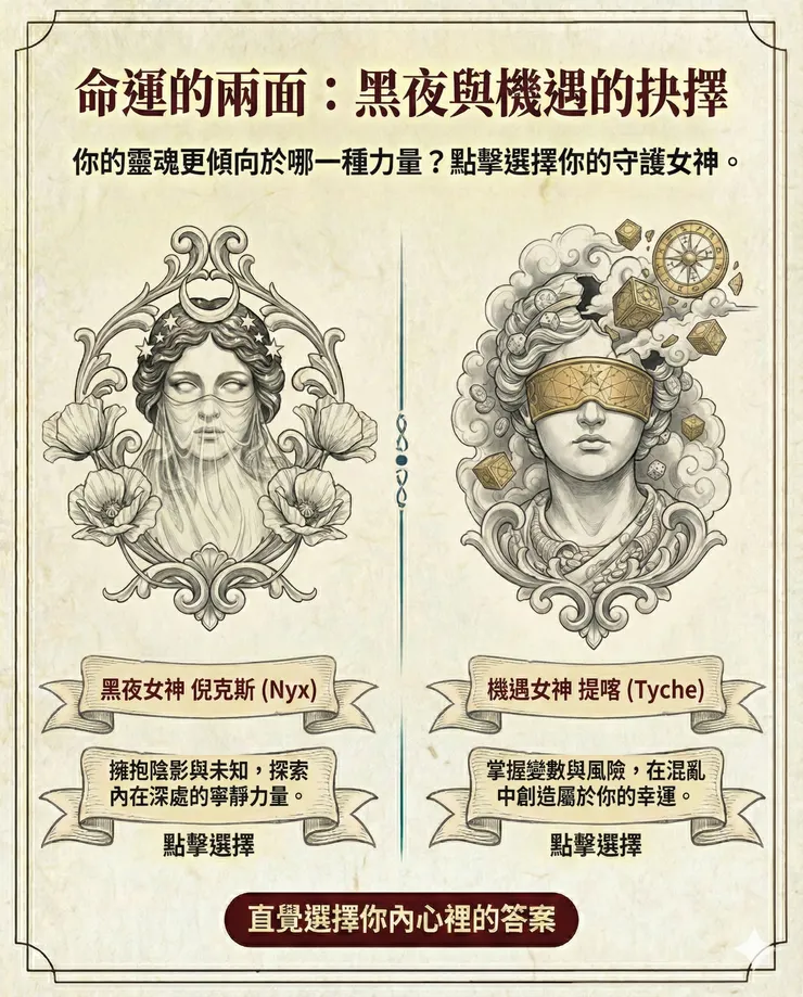 堤喀 (Tyche)與倪克斯 (Nyx)