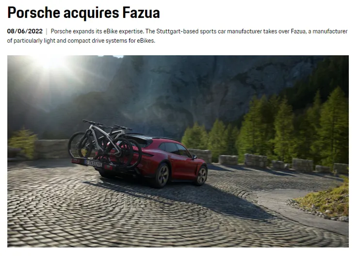 買不起保時捷的汽車？那可以買有保時捷電機的電動輔助自行車啊~