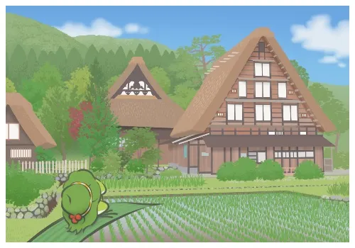 旅行青蛙 合掌村
