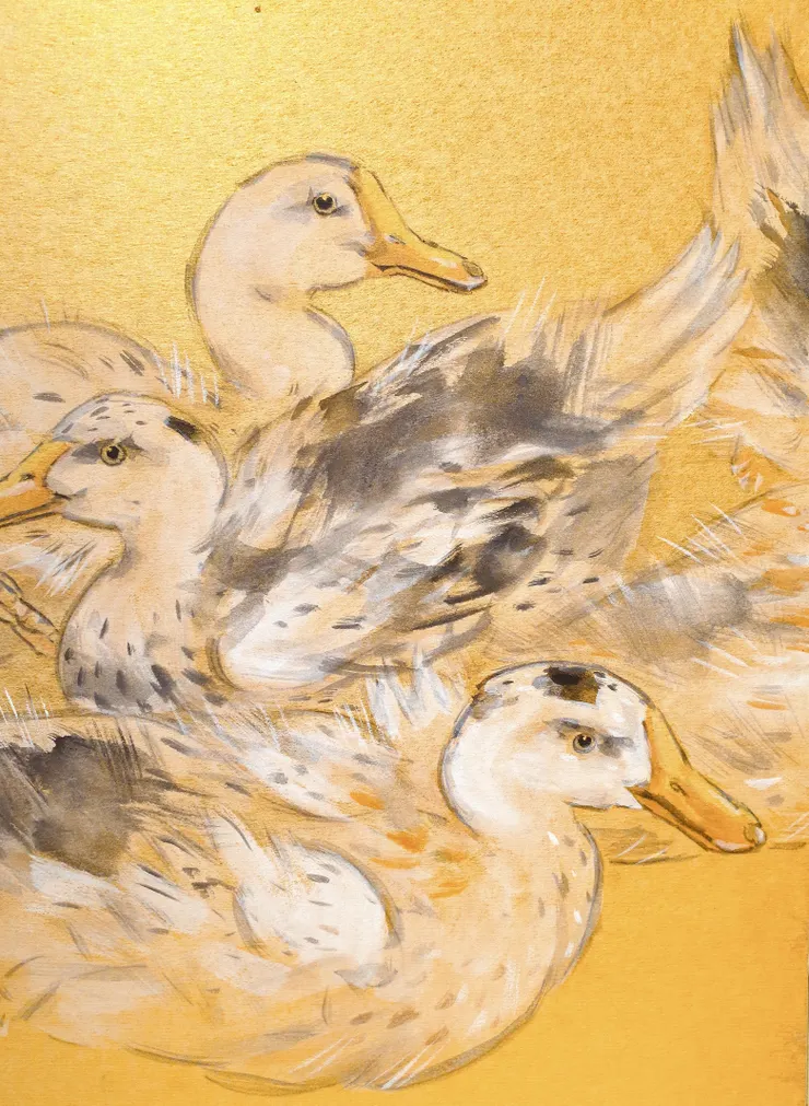 〈水邊籬下〉局部－鴨子