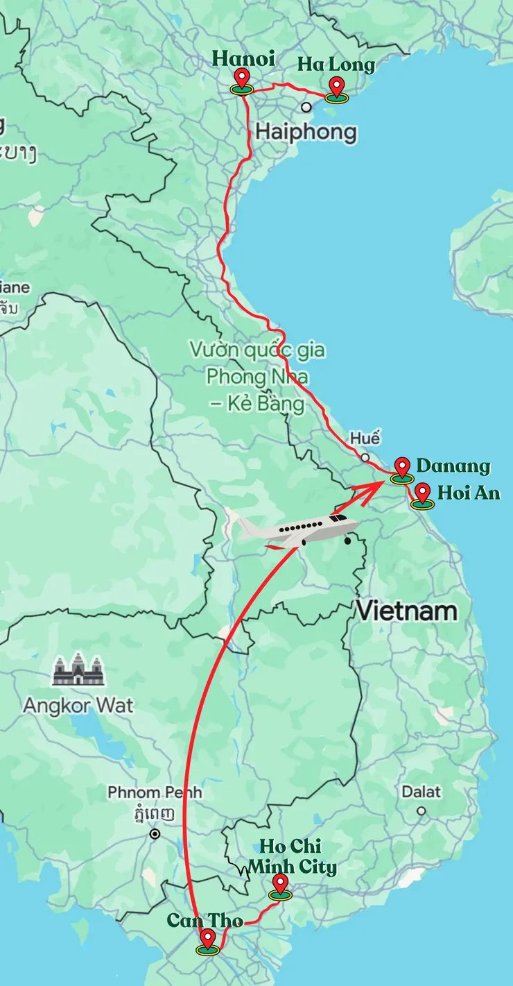 17日越南旅行路線圖