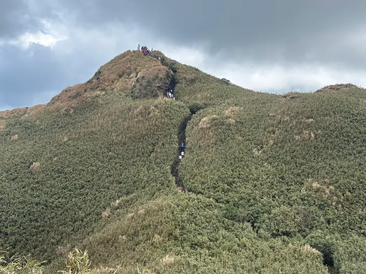 那段路，我們一起走過。你在前、我在後，默契無需多言。如今雖已分開，仍記得你回頭時的那一笑。 拍攝地點：陽明山 七星山東峰登頂路段
