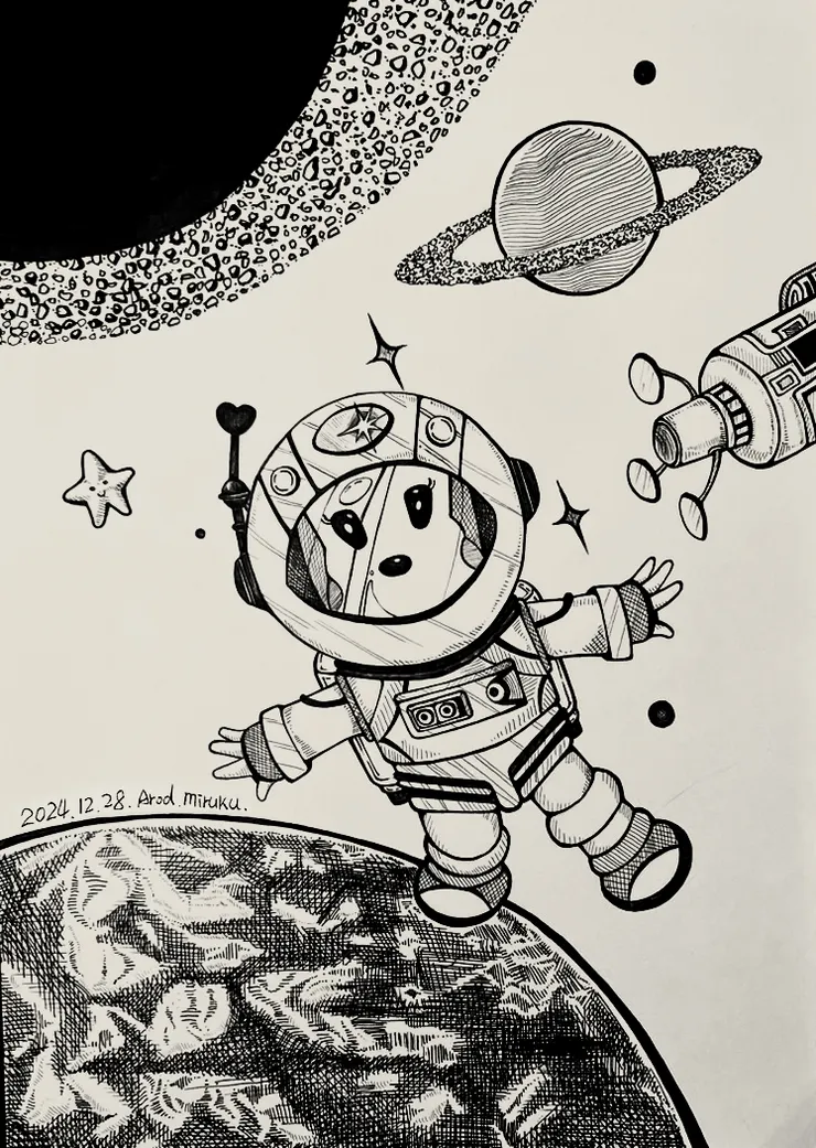 手繪miruku飛向宇宙