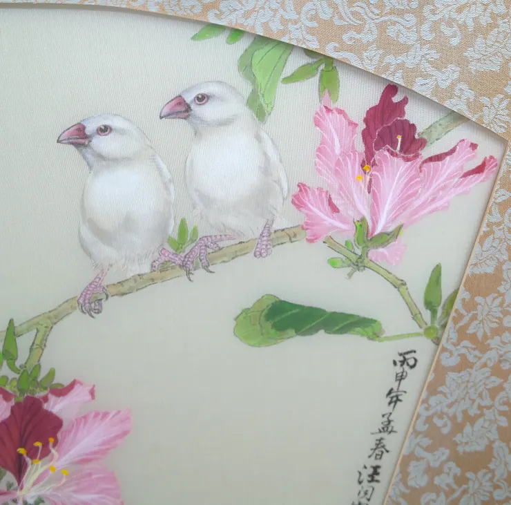 〈鳥語花香〉局部－白文鳥