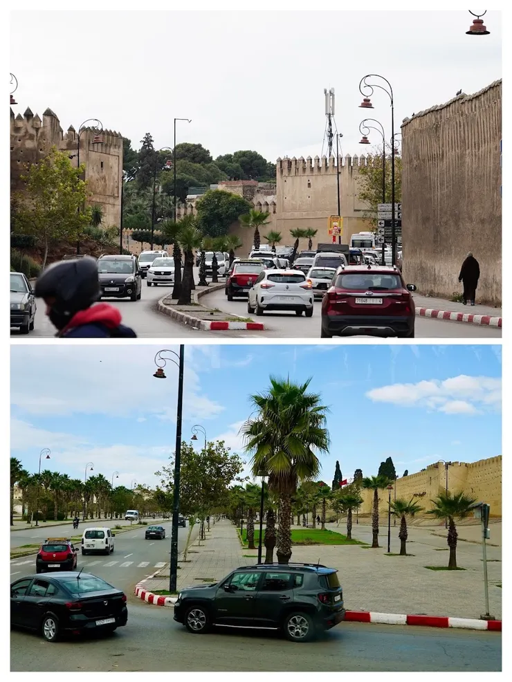 看到城牆準備下車