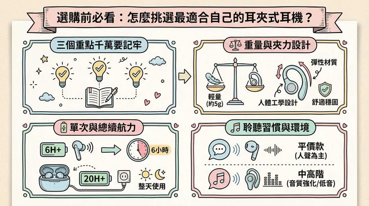 選購前必看：怎麼挑選最適合自己的耳夾式耳機？