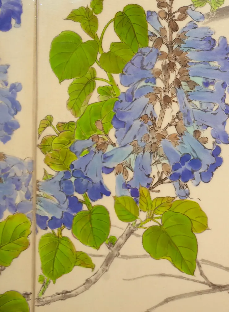  〈春律─向林玉山老師致敬／三月之晨〉局部－泡桐