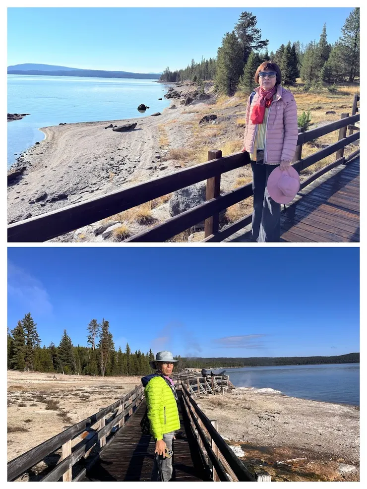 西拇指間歇泉鄰近黃石湖