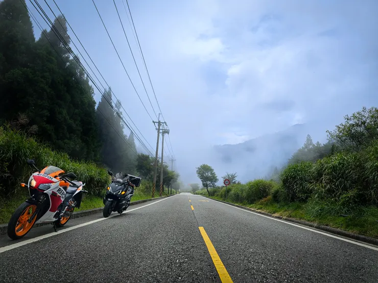 即將被迷霧覆蓋前的道路，適合拍張照，假裝自己置身在史蒂芬金的恐怖小說裡