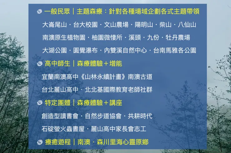 AMY WANG 森林療癒實績：深耕場域與跨域引導