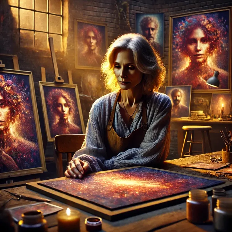 One day, a stranger arrived at her door, clutching a faded photograph. The image was indistinct, faces blurred and colors bleeding into one another like a watercolor left in the rain.