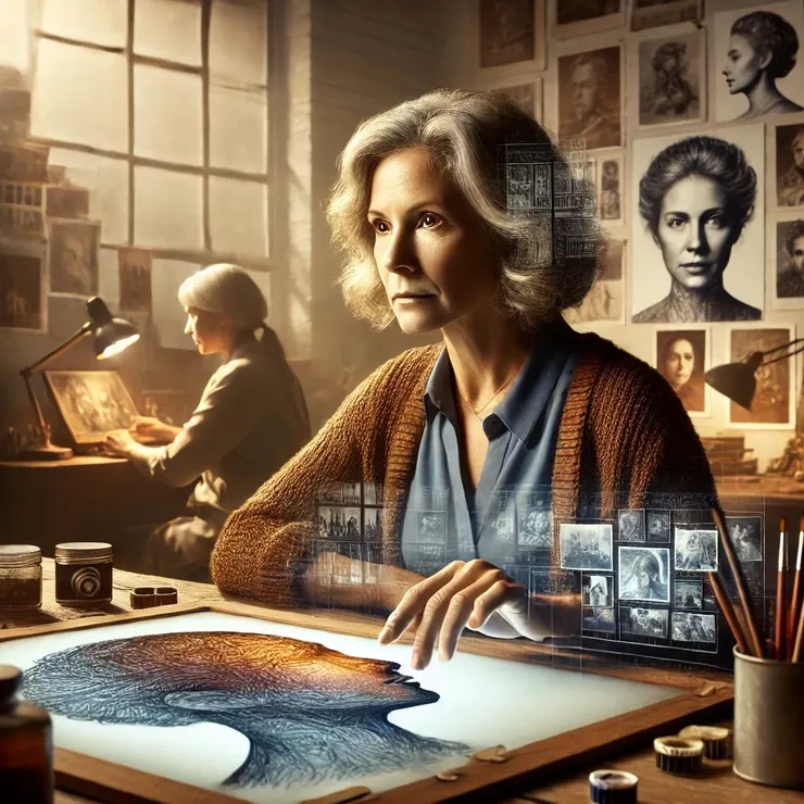 People came to her with these ghostly portraits, each layer a piece of someone's identity, often buried deep within the recesses of their minds.