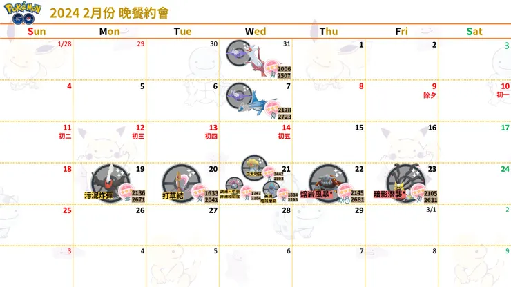 Pokémon GO 2月份活動資訊_晚餐約會