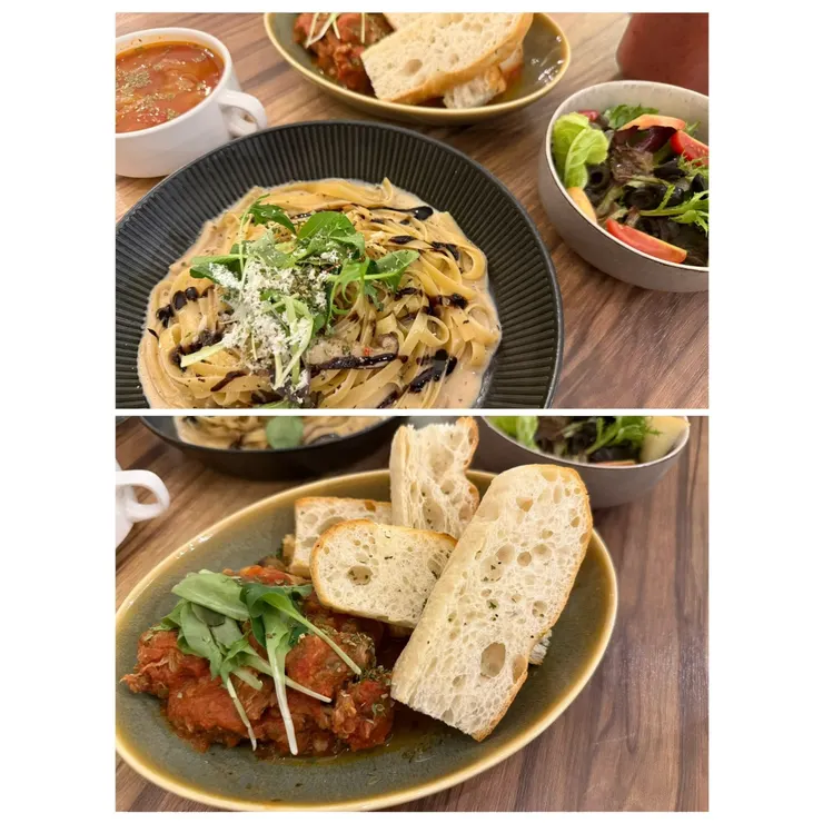 松露姑姑義大利麵超好吃!!前菜牛若太像真的牛肉了!