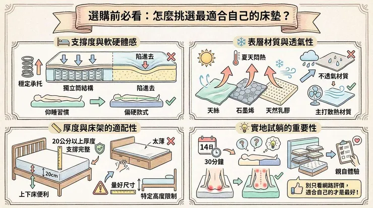 選購前必看：怎麼挑選最適合自己的床墊？