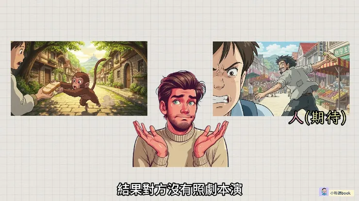 同樣是被搶食物，卻有不同的反應。