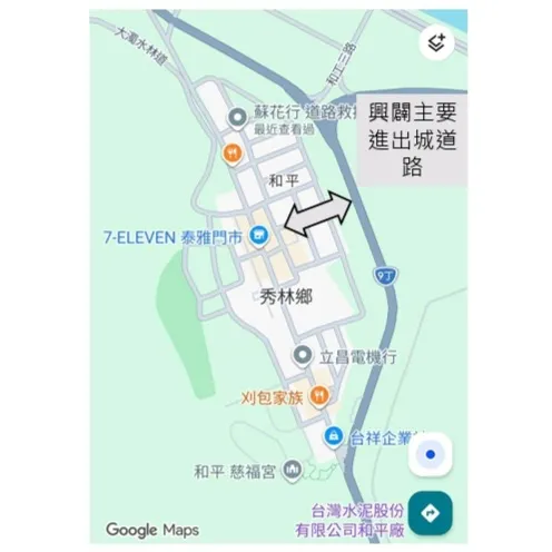外環道中段開闢新路進出城市 / 資料來源:林鴻鈞@並木居,底圖是Google Maps手機截圖