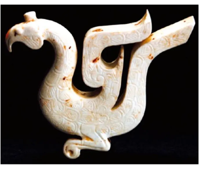【附圖：殷商玄鳥玉雕 -- An ancient jade sculpture about the Yin-Shang people's totem "Mystical Bird". / 圖片採自網路】