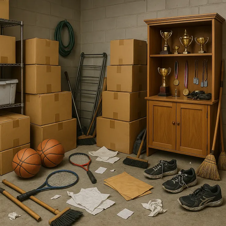 AI示意圖：凌亂的雜物間