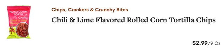 Chili & Lime Flavored Rolled Corn Tortilla Chips(辣檸捲玉米片)