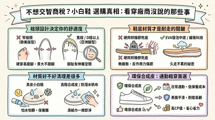 不想交智商稅？小白鞋 選購真相：看穿廠商沒說的那些事