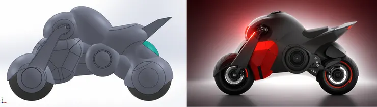 左圖為原圖，右圖為 Vizcom 渲染之圖片 