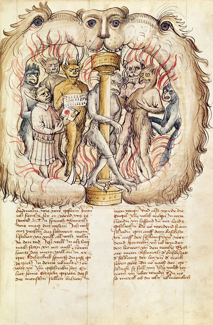 彼列與惡魔，摘自德國學派安東尼烏斯·魯特爾·德·塞拉諾（Antonius Ruttel de Parmenchingen）所著的《彼列與惡魔的歷程》